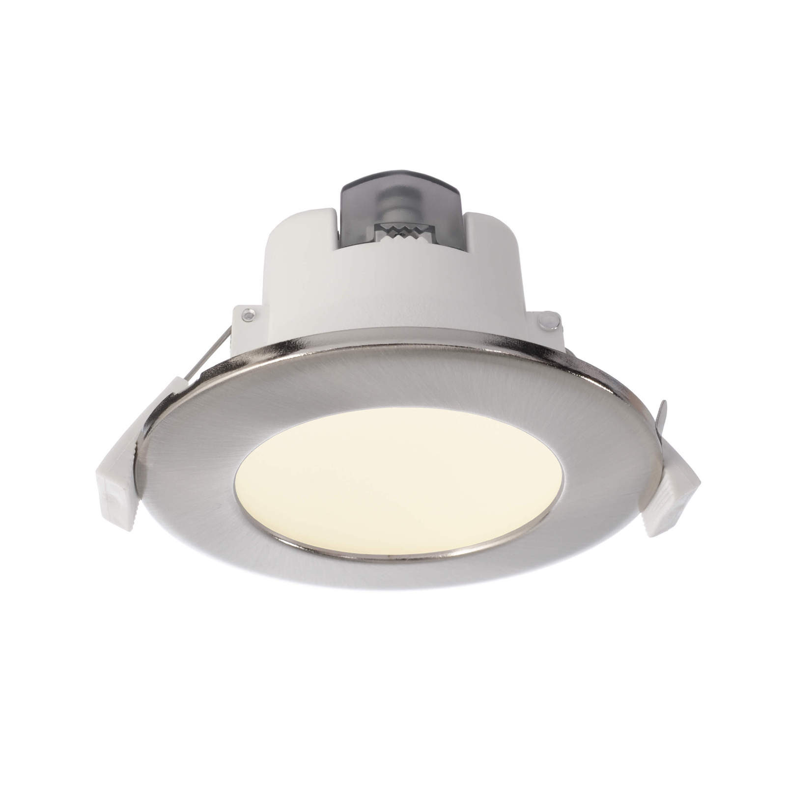 LED осветление за вграждане в таван Acrux, Ø 10 cm, сребрист мат, CCT